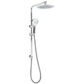 9" Chrome Rain Shower Head 3-Mode Handheld Slide Rail Set with Diverter - Chrome