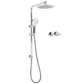 9" Chrome Rain Shower Head 3-Mode Handheld Slide Rail Set with Twin Taps - Chrome