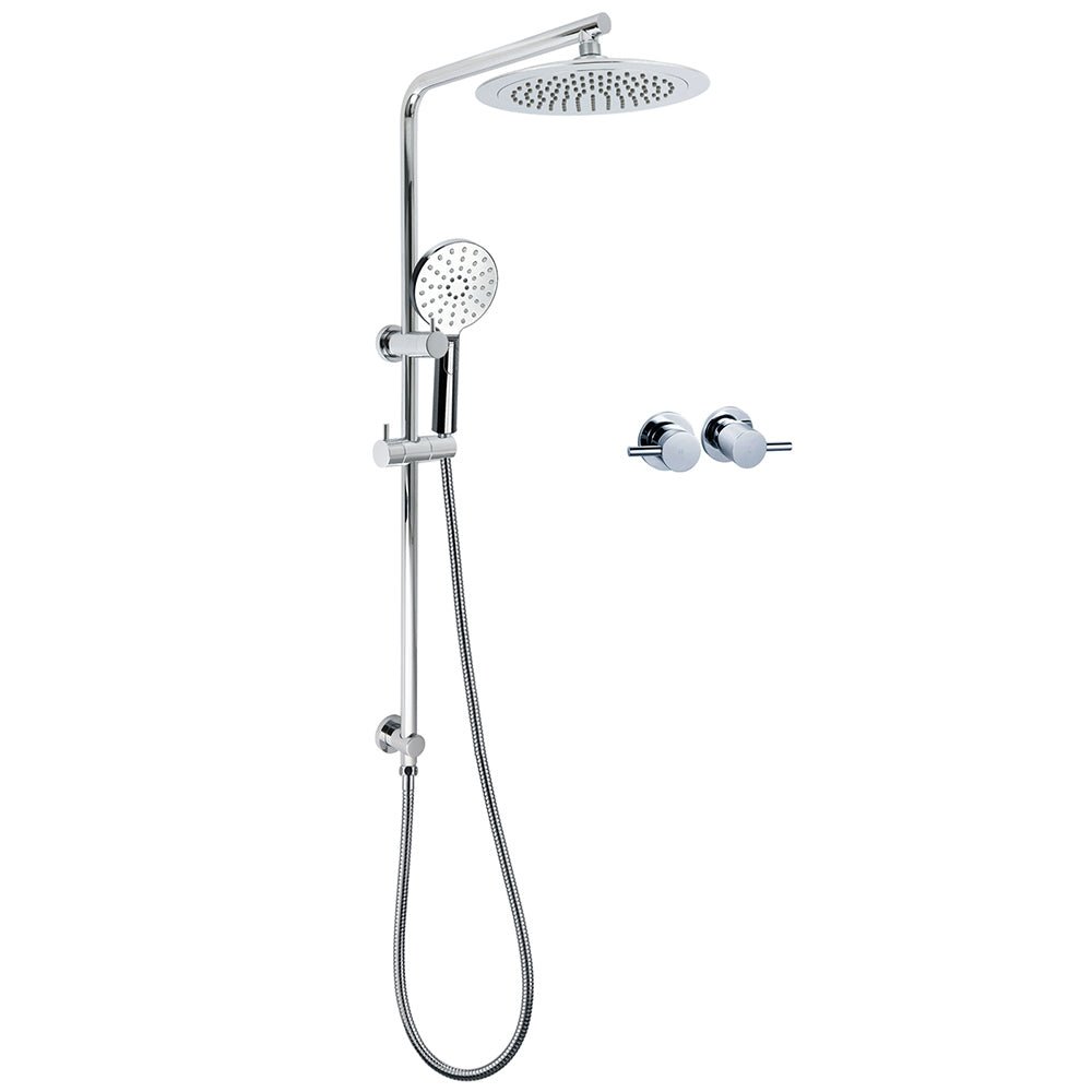 WELS Chrome 9" Rain Shower Head 3 Modes Handheld Rose Slide Rail Set Twin Taps - Furniture > Bathroom > Shower Heads & Screens - Rivercity House & Home Co. (ABN 18 642 972 209) - Affordable Modern Furniture Australia