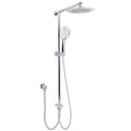 9" Chrome Rainfall Dual Shower Head & Handheld Sliding Rail Set - Chrome