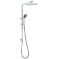 Chrome Dual 10" Slim Rain Shower 5-Mode Handset with Mixer Valve & Sliding Rail - Chrome