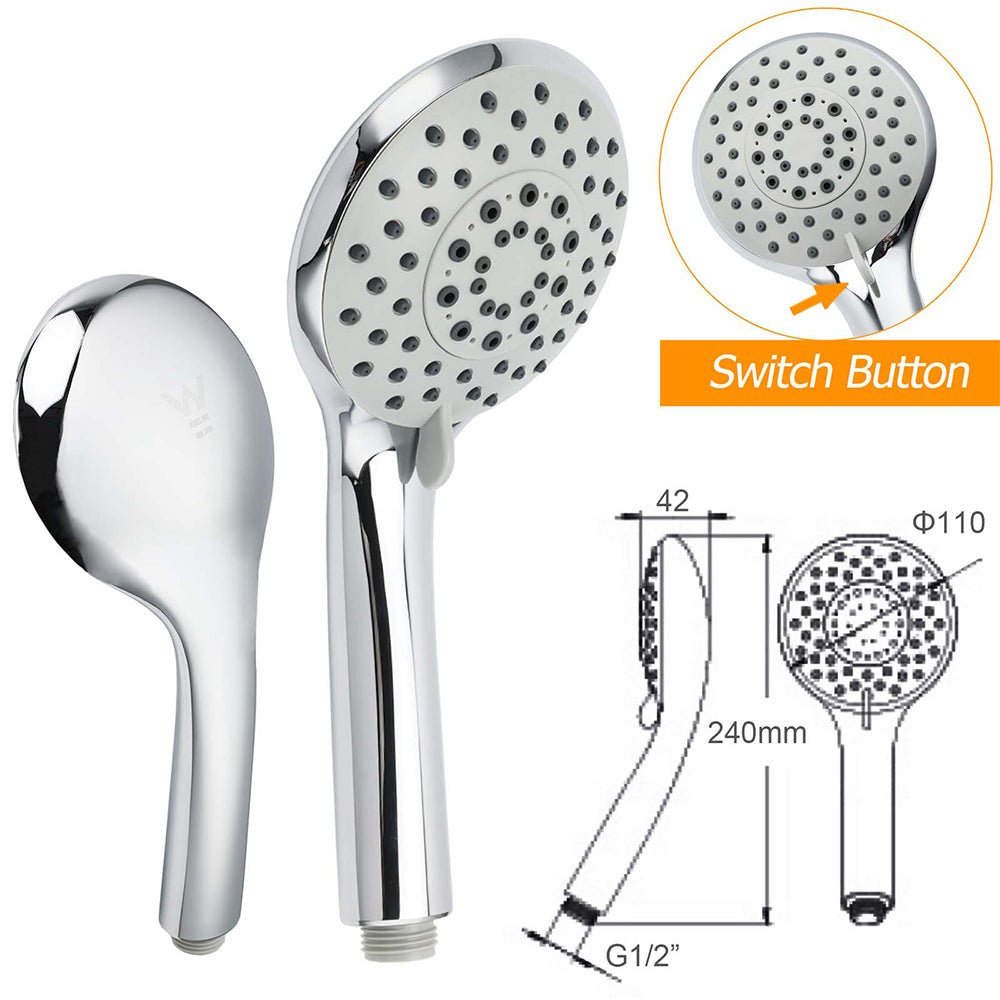 WELS Chrome Dual 8" Slim Rain Shower 5 Modes Rose Mixer Valve Sliding Rail Set - Furniture > Bathroom > Shower Heads & Screens - Rivercity House & Home Co. (ABN 18 642 972 209) - Affordable Modern Furniture Australia
