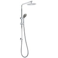 Chrome Dual 8" Slim Rain Shower Set with 5 Modes Mixer Valve & Sliding Rail - Chrome