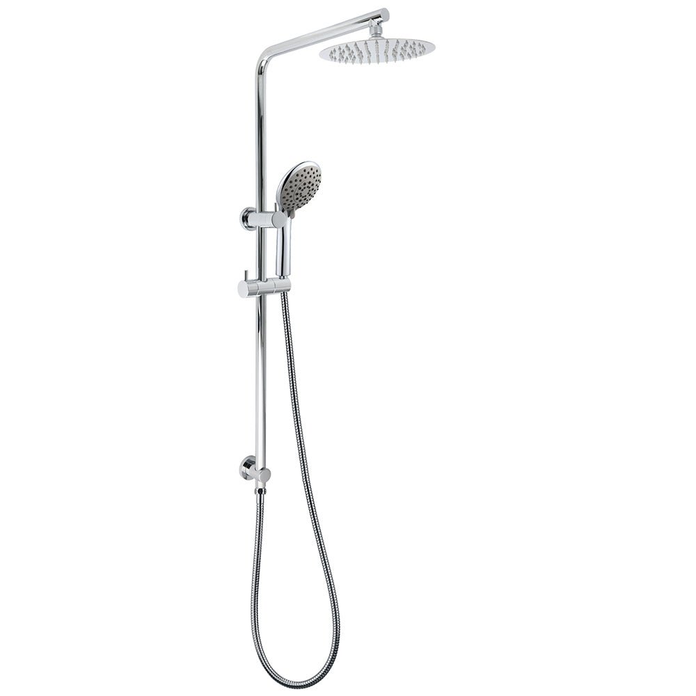 WELS Chrome Dual 8" Slim Rain Shower 5 Modes Rose Mixer Valve Sliding Rail Set - Furniture > Bathroom > Shower Heads & Screens - Rivercity House & Home Co. (ABN 18 642 972 209) - Affordable Modern Furniture Australia