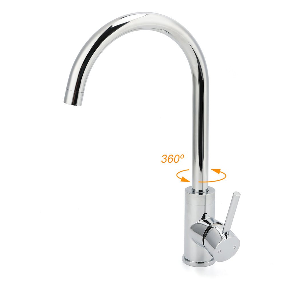 WELS Chrome Kitchen Laundry Swivel Sink Mixer Faucet Tap Spout Stainless Steel - Furniture > Bathroom > Shower Heads & Screens - Rivercity House & Home Co. (ABN 18 642 972 209) - Affordable Modern Furniture Australia