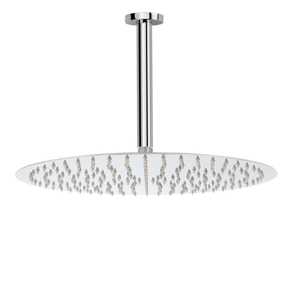 WELS Chrome Large 16" Round Rain Shower Head 300mm Ceiling Dropper Extension Arm Set - Furniture > Bathroom > Shower Heads & Screens - Rivercity House & Home Co. (ABN 18 642 972 209) - Affordable Modern Furniture Australia
