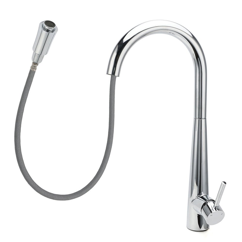 WELS Chrome Pull Out Kitchen Sink Tap Round Basin Mixer Faucet Flexible Spout - Furniture > Bathroom > Shower Heads & Screens - Rivercity House & Home Co. (ABN 18 642 972 209) - Affordable Modern Furniture Australia
