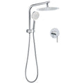 10" Chrome Round Rain Shower Head Handheld Sliding Rail 2in1 Mixer Set - Chrome