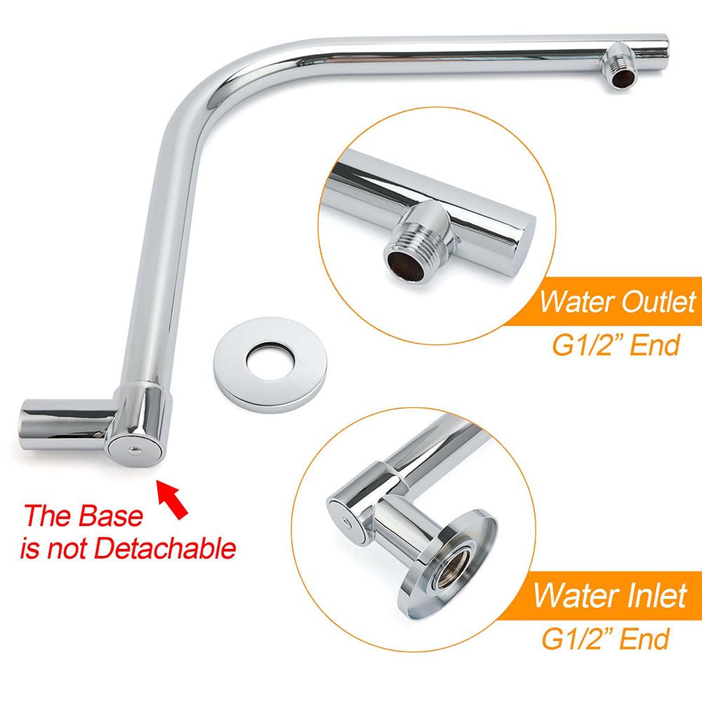 WELS Chrome Round 10" Rainfall Shower Head + 360° Swivel Gooseneck Wall Arm Set - Furniture > Bathroom > Shower Heads & Screens - Rivercity House & Home Co. (ABN 18 642 972 209) - Affordable Modern Furniture Australia