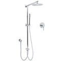 8" Chrome Stainless Steel 2in1 Rainfall & Handheld Shower Set with Sliding Wall Rail - Chrome