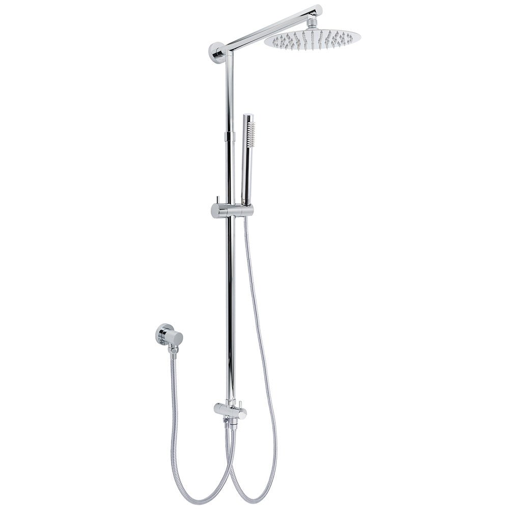 WELS Chrome Round 8" Stainless Steel Rain Head Stick Handheld Sliding Rail Arm Dual Shower Set - Furniture > Bathroom > Shower Heads & Screens - Rivercity House & Home Co. (ABN 18 642 972 209) - Affordable Modern Furniture Australia