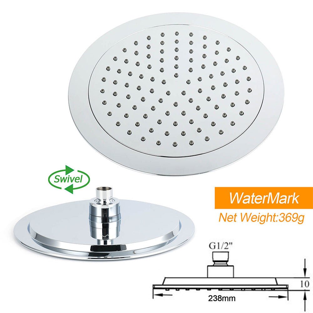 WELS Chrome Round 9" Rain Shower Head 5 Modes Massage Handheld Sliding Rail Set Mixer - Furniture > Bathroom > Shower Heads & Screens - Rivercity House & Home Co. (ABN 18 642 972 209) - Affordable Modern Furniture Australia