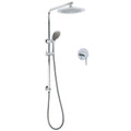 9" Chrome Round Rain Shower Head 5-Mode Handheld Sliding Rail Set Mixer - Chrome