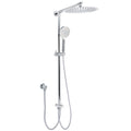 12" Chrome Round Rain Shower Head 3-Mode Handheld Wall Rail 2-in-1 Set - Chrome