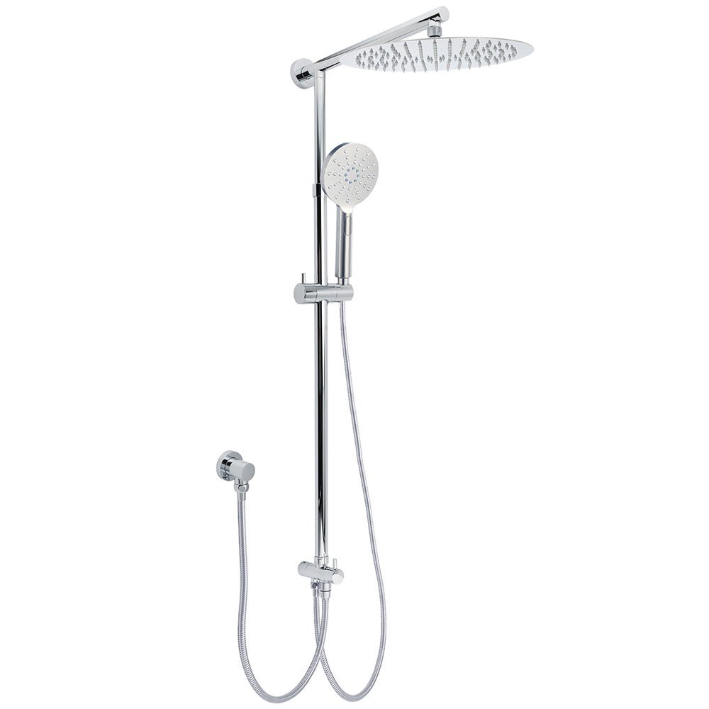 WELS Chrome Round Large 12" Rain Shower Head 3 Modes Handheld Wall Arm Rail 2in1 Set - Furniture > Bathroom > Shower Heads & Screens - Rivercity House & Home Co. (ABN 18 642 972 209) - Affordable Modern Furniture Australia