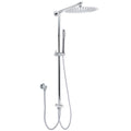 12" Chrome Round Rain Shower Head 2-in-1 Handheld Wall Rail Set - Chrome