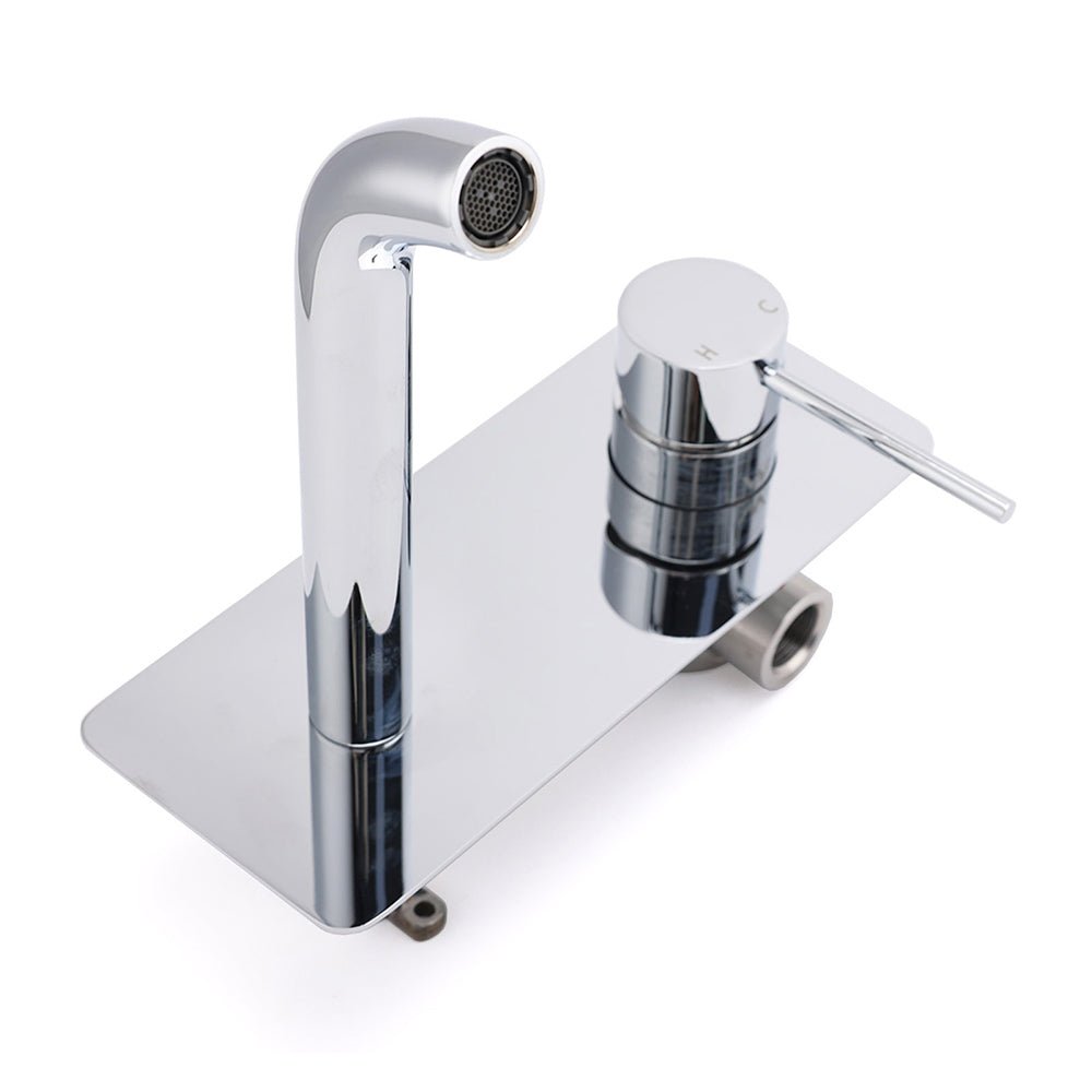 WELS Chrome Round Wall Mounted Basin Vanity Mixer Bath Tub Bubble Faucet Spout - Furniture > Bathroom > Shower Heads & Screens - Rivercity House & Home Co. (ABN 18 642 972 209) - Affordable Modern Furniture Australia