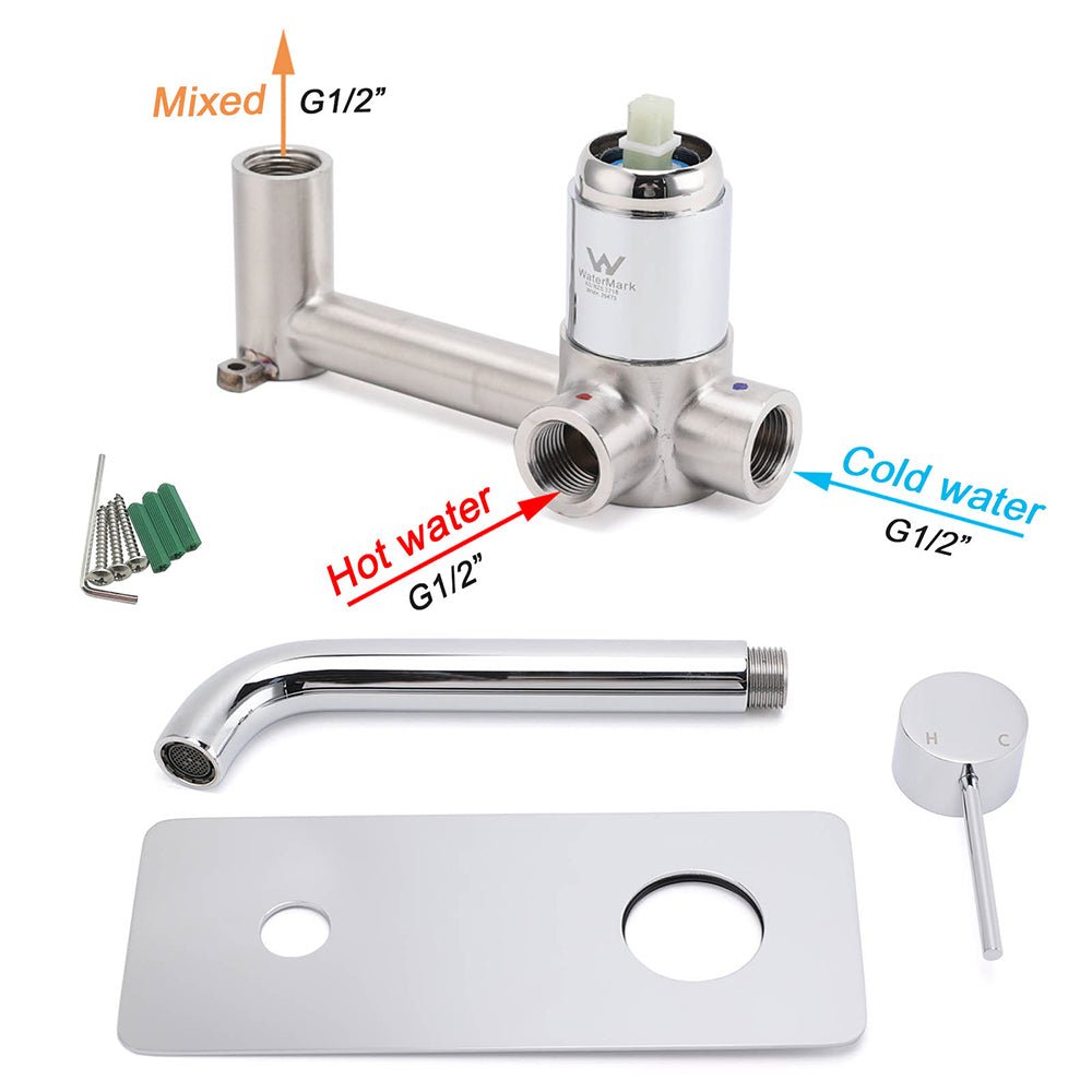 WELS Chrome Round Wall Mounted Basin Vanity Mixer Bath Tub Bubble Faucet Spout - Furniture > Bathroom > Shower Heads & Screens - Rivercity House & Home Co. (ABN 18 642 972 209) - Affordable Modern Furniture Australia