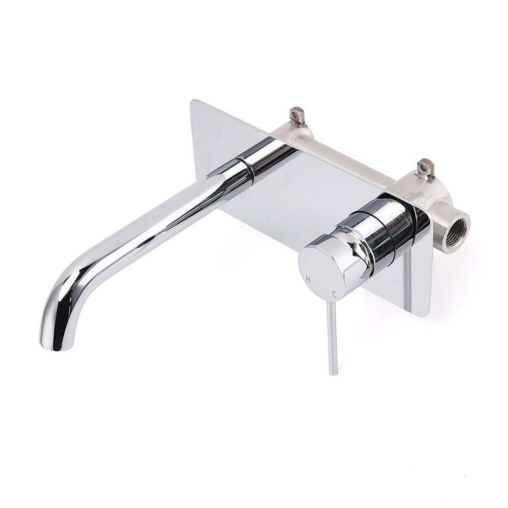 WELS Chrome Round Wall Mounted Basin Vanity Mixer Bath Tub Bubble Faucet Spout - Furniture > Bathroom > Shower Heads & Screens - Rivercity House & Home Co. (ABN 18 642 972 209) - Affordable Modern Furniture Australia