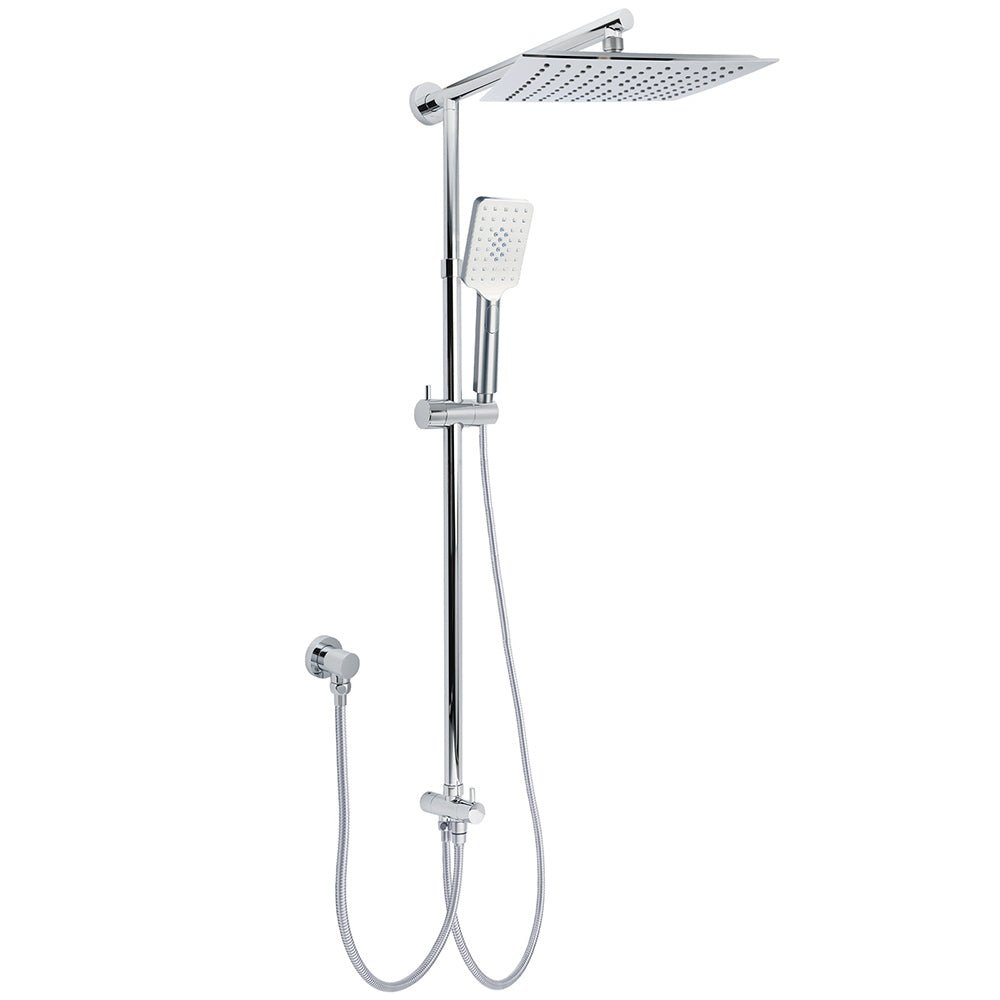 WELS Chrome Square 10" Rain Shower Head 3 Function Handheld Sliding Rail Wall Arm Set - Furniture > Bathroom > Shower Heads & Screens - Rivercity House & Home Co. (ABN 18 642 972 209) - Affordable Modern Furniture Australia