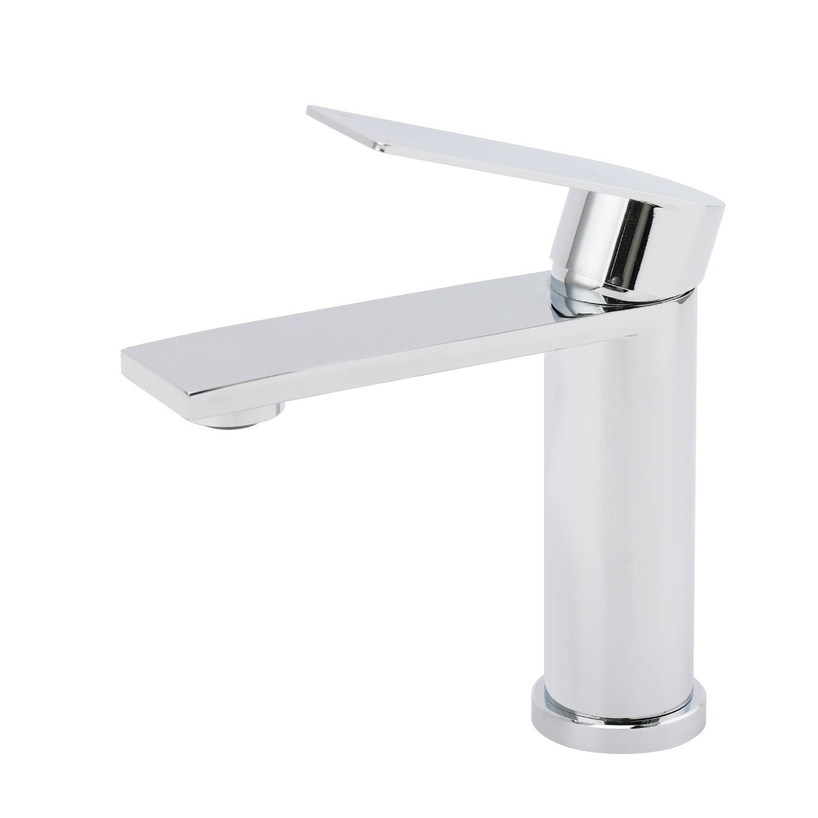 WELS Chrome Square Bathroom Short Basin Mixer Vanity Sink Faucet Tap Flat Lever - Furniture > Bathroom > Shower Heads & Screens - Rivercity House & Home Co. (ABN 18 642 972 209) - Affordable Modern Furniture Australia