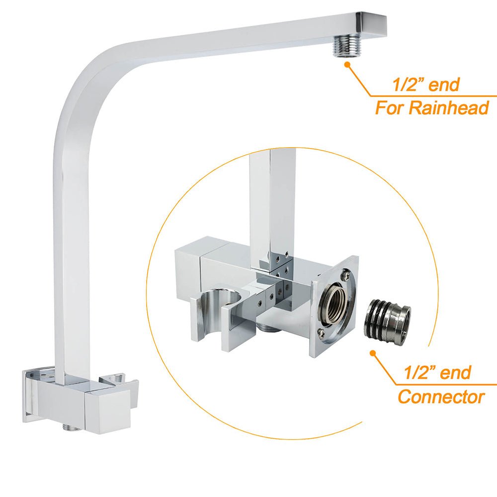 WELS Chrome Square Dual Rain Shower 8" Head 3 Mode Handheld Diverter Wall Arm Mixer Set - Furniture > Bathroom > Shower Heads & Screens - Rivercity House & Home Co. (ABN 18 642 972 209) - Affordable Modern Furniture Australia