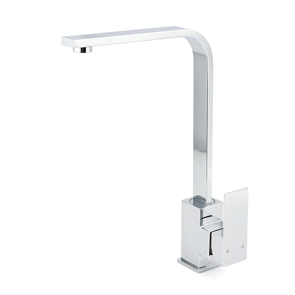 WELS Chrome Square Gooseneck Spout Swivel Laundry Sink Kitchen Mixer Faucet Tap - Furniture > Bathroom > Shower Heads & Screens - Rivercity House & Home Co. (ABN 18 642 972 209) - Affordable Modern Furniture Australia