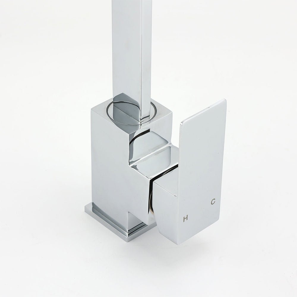WELS Chrome Square Gooseneck Spout Swivel Laundry Sink Kitchen Mixer Faucet Tap - Furniture > Bathroom > Shower Heads & Screens - Rivercity House & Home Co. (ABN 18 642 972 209) - Affordable Modern Furniture Australia