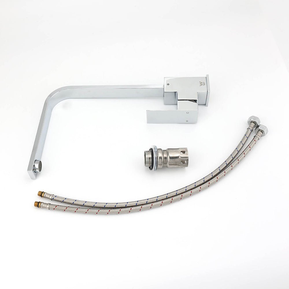 WELS Chrome Square Gooseneck Spout Swivel Laundry Sink Kitchen Mixer Faucet Tap - Furniture > Bathroom > Shower Heads & Screens - Rivercity House & Home Co. (ABN 18 642 972 209) - Affordable Modern Furniture Australia