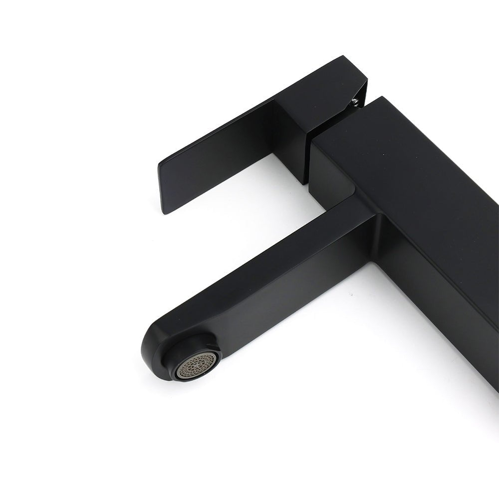 WELS Classic Square Matt Black Basin Mixer Vanity Laundry Sink Faucet Tap Outlet - Furniture > Bathroom > Shower Heads & Screens - Rivercity House & Home Co. (ABN 18 642 972 209) - Affordable Modern Furniture Australia