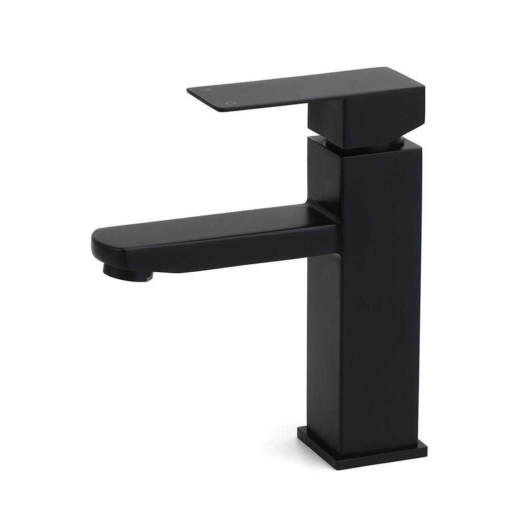 WELS Classic Square Matt Black Basin Mixer Vanity Laundry Sink Faucet Tap Outlet - Furniture > Bathroom > Shower Heads & Screens - Rivercity House & Home Co. (ABN 18 642 972 209) - Affordable Modern Furniture Australia