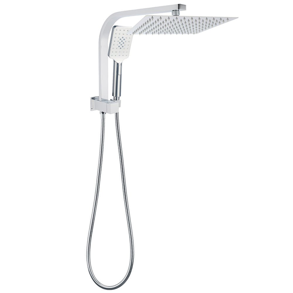 WELS Dual 10" Square Rain Shower Head Handheld Spray Diverter Wall Arm Set - Furniture > Bathroom > Shower Heads & Screens - Rivercity House & Home Co. (ABN 18 642 972 209) - Affordable Modern Furniture Australia