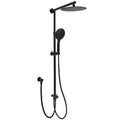 Dual 10" Round Rain Shower Set with 3-Mode Handheld & Sliding Rail Diverter - Black