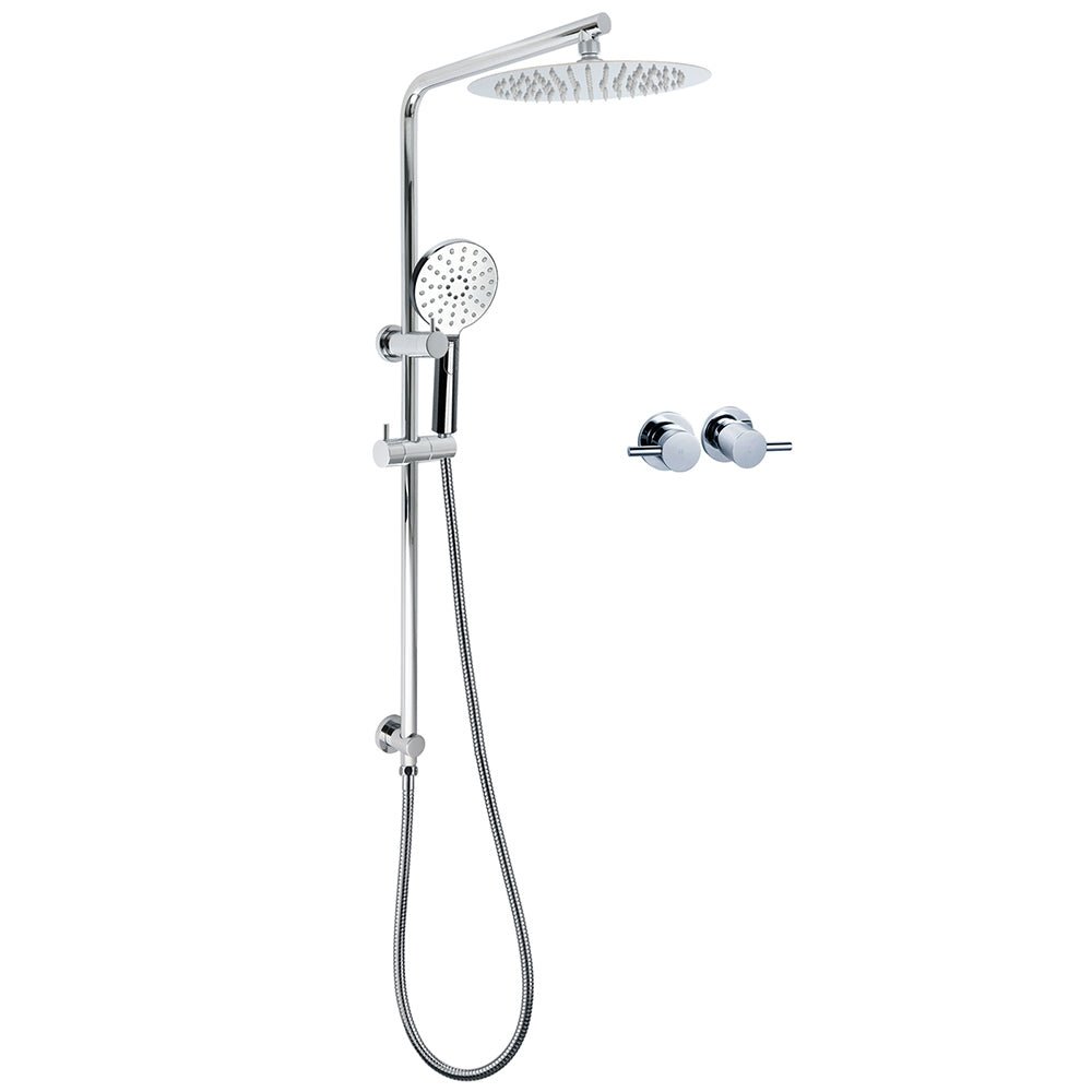 WELS Dual Shower Set 10" Rainfall Head 3 Modes Handheld Rose Silde Rail Chrome Round Taps - Furniture > Bathroom > Shower Heads & Screens - Rivercity House & Home Co. (ABN 18 642 972 209) - Affordable Modern Furniture Australia