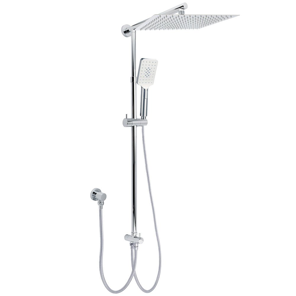 WELS Dual Square Shower Head 12" Rain Rose + 3 Modes Handheld Diverter Rail Arm Set - Furniture > Bathroom > Shower Heads & Screens - Rivercity House & Home Co. (ABN 18 642 972 209) - Affordable Modern Furniture Australia