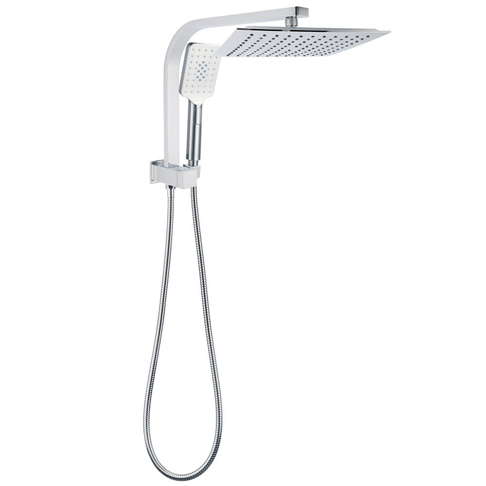 WELS Dual Square Shower Head 3 Mode Handheld Diverter Wall Arm 10" Rain Set - Furniture > Bathroom > Shower Heads & Screens - Rivercity House & Home Co. (ABN 18 642 972 209) - Affordable Modern Furniture Australia