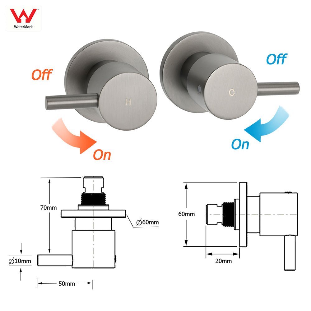WELS Gun Metal 2in1 Round Shower 10" Rain Head Single Mode Handheld Sliding Rail Twin Taps Set - Furniture > Bathroom > Shower Heads & Screens - Rivercity House & Home Co. (ABN 18 642 972 209) - Affordable Modern Furniture Australia