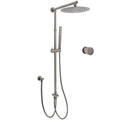 Grey Metal 2-in-1 10" Round Rain Shower Head with Handheld Sliding Rail Mixer Set - Grey Metal