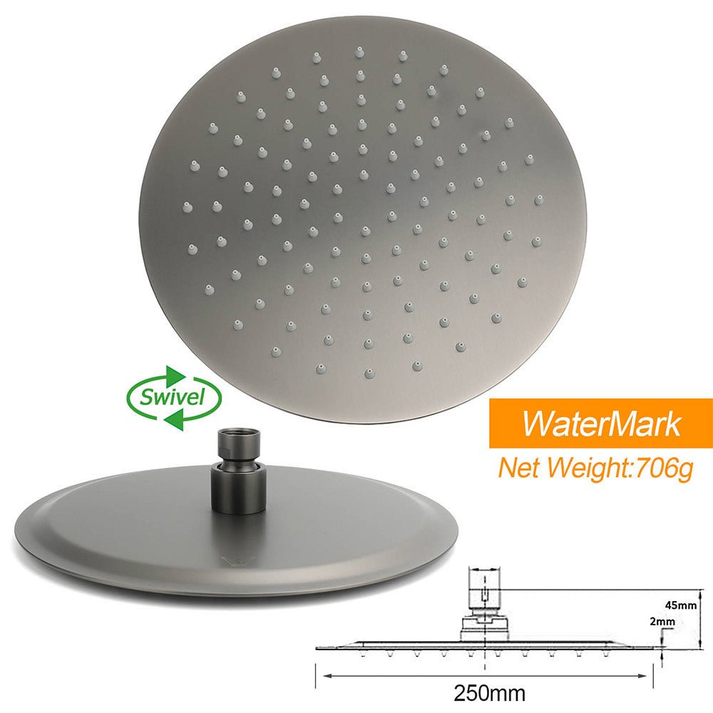 WELS Gun Metal 2in1 Round Shower Set 10" Rain Head Metal Handheld Sliding Rail Small Face Mixer - Furniture > Bathroom > Shower Heads & Screens - Rivercity House & Home Co. (ABN 18 642 972 209) - Affordable Modern Furniture Australia