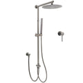 2in1 Round 10" Rain & Handheld Shower Set with Sliding Rail and Mixer - Grey Metal