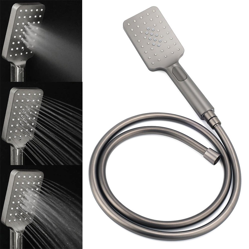 WELS Gun Metal 2in1 Shower Set Square 10" Rain Head Handheld Adjustable Silde Rail Combo - Furniture > Bathroom > Shower Heads & Screens - Rivercity House & Home Co. (ABN 18 642 972 209) - Affordable Modern Furniture Australia