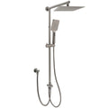 2in1 Square 10" Rain & Handheld Shower Set with Adjustable Slide Rail - Grey Metal