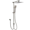 2in1 Square 12" Rainfall & Handheld Shower Set with Adjustable Slide Rail - Grey Metal