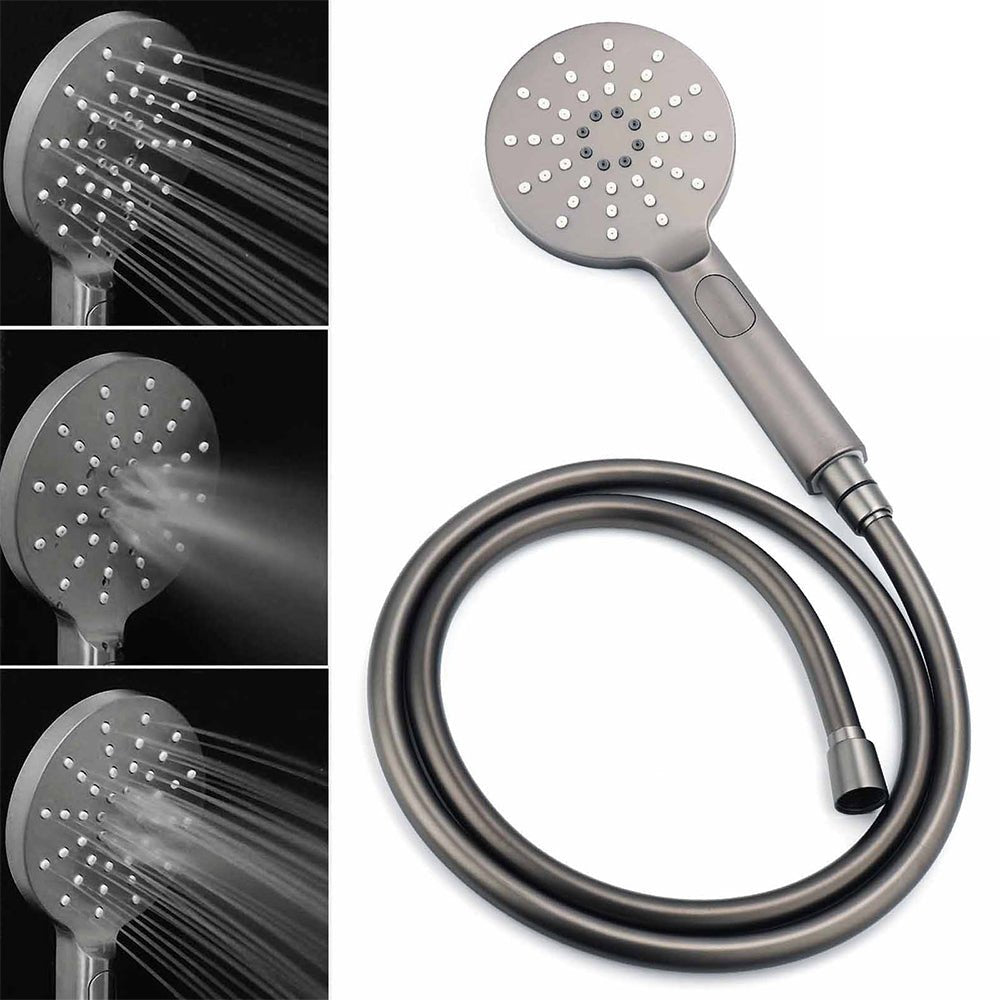 WELS Gun Metal Dual Round Shower 10" Rain Head 3 Mode Handheld Sliding Rail Arm Mixer Set - Furniture > Bathroom > Shower Heads & Screens - Rivercity House & Home Co. (ABN 18 642 972 209) - Affordable Modern Furniture Australia