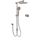 10" Dual Round Rainfall Shower Head with 3-Mode Handheld & Sliding Rail Mixer Set - Grey Metal