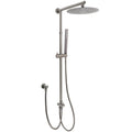 KYLINS 10" Dual Round Rain & Handheld Shower Set with Sliding Rail Diverter - Grey Metal
