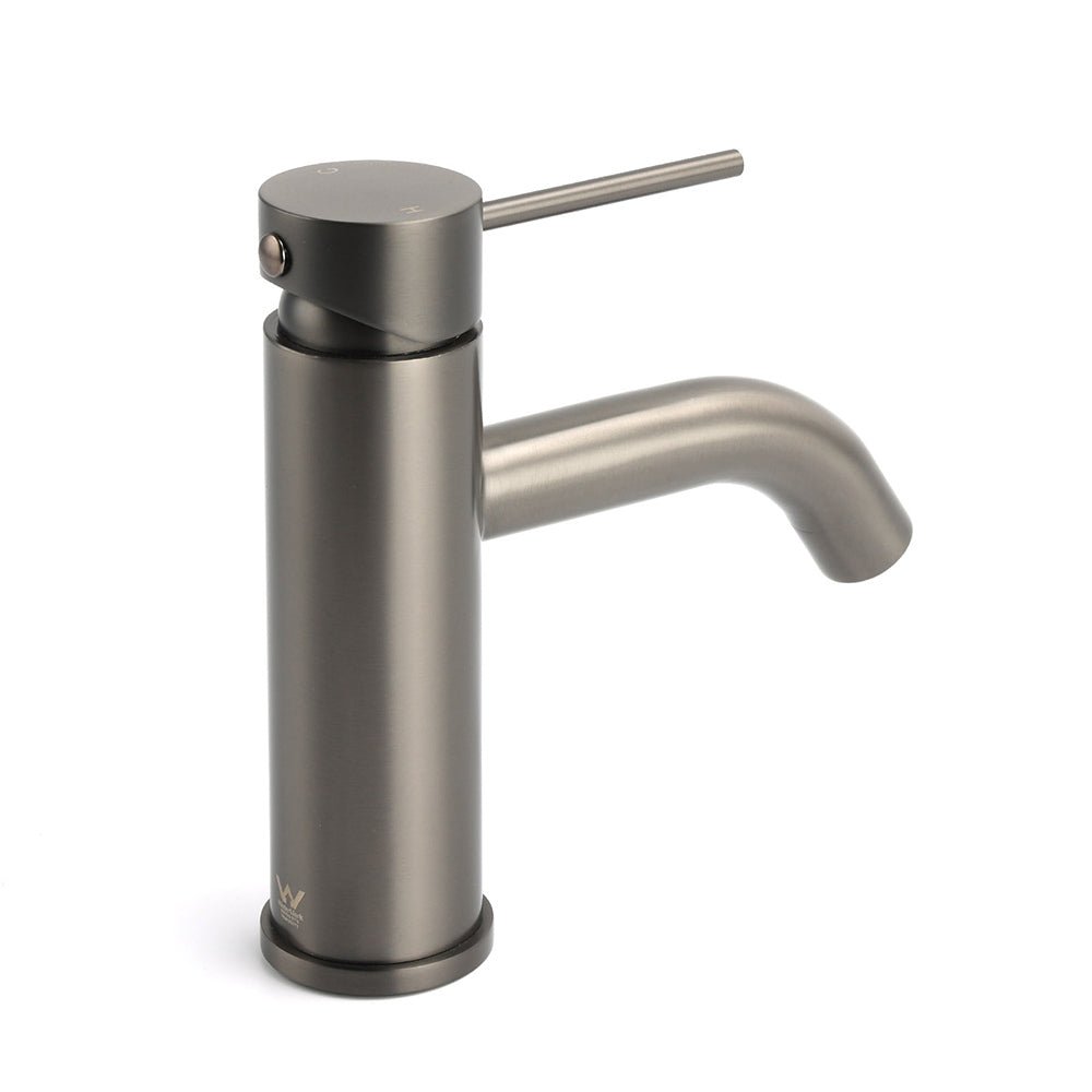 WELS Gun Metal Grey Kitchen Laundry Round Basin Mixer Vanity Sink Faucet Tap Set - Furniture > Bathroom > Shower Heads & Screens - Rivercity House & Home Co. (ABN 18 642 972 209) - Affordable Modern Furniture Australia