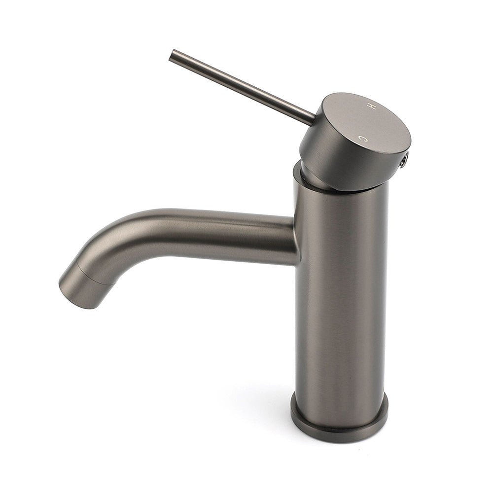 WELS Gun Metal Grey Kitchen Laundry Round Basin Mixer Vanity Sink Faucet Tap Set - Furniture > Bathroom > Shower Heads & Screens - Rivercity House & Home Co. (ABN 18 642 972 209) - Affordable Modern Furniture Australia