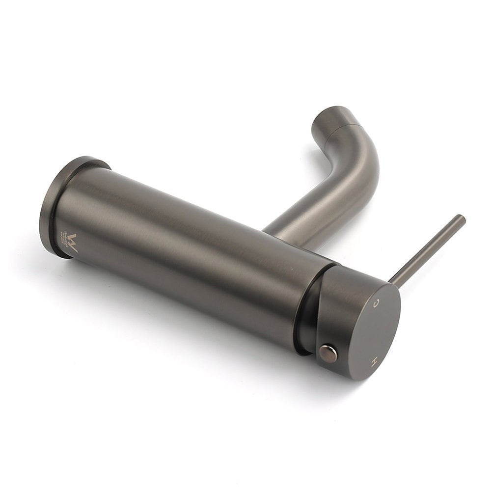 WELS Gun Metal Grey Kitchen Laundry Round Basin Mixer Vanity Sink Faucet Tap Set - Furniture > Bathroom > Shower Heads & Screens - Rivercity House & Home Co. (ABN 18 642 972 209) - Affordable Modern Furniture Australia