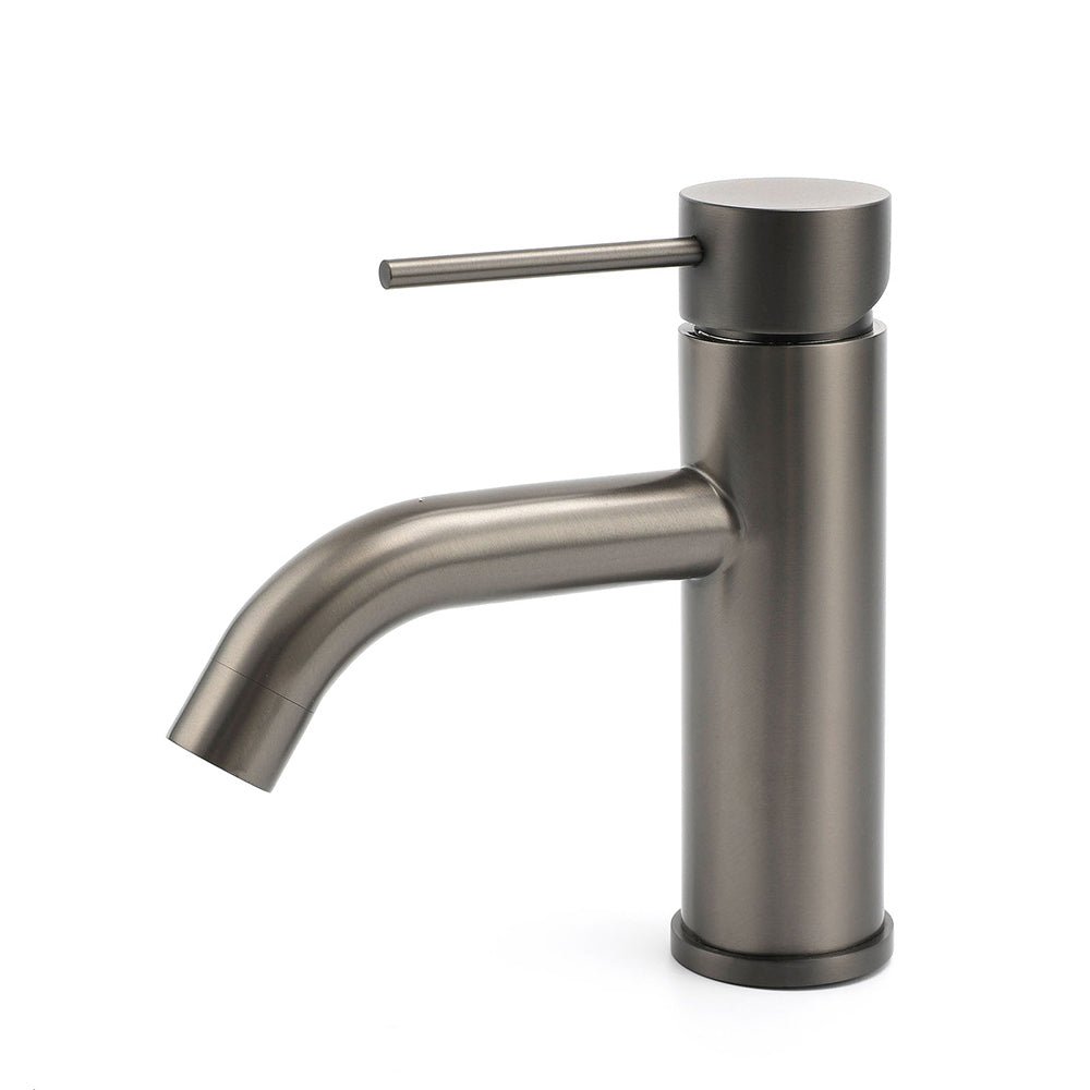 WELS Gun Metal Grey Kitchen Laundry Round Basin Mixer Vanity Sink Faucet Tap Set - Furniture > Bathroom > Shower Heads & Screens - Rivercity House & Home Co. (ABN 18 642 972 209) - Affordable Modern Furniture Australia